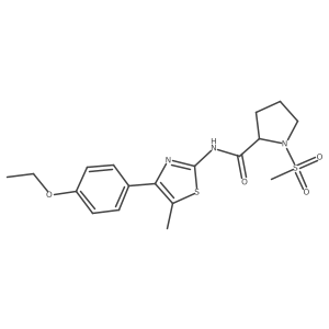 N-(4-(4-ethoxyphenyl)-5-methylthiazol-2-yl)-1-(methylsulfonyl)pyrrolidine-2-carboxamide结构式