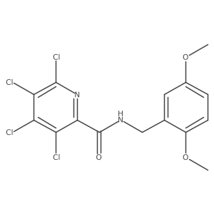 3,4,5,6-tetrachloro-N-[(2,5-dimethoxyphenyl)methyl]pyridine-2-carboxamide Structure
