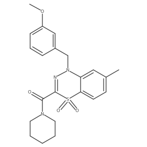 1-(3-methoxybenzyl)-7-methyl-3-(piperidinocarbonyl)-4lambda~6~,1,2-benzothiadiazine-4,4(1H)-dione Structure