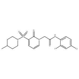 N-(4-chloro-2-fluorophenyl)-2-{3-[(4-methylpiperidin-1-yl)sulfonyl]-2-oxo-1,2-dihydropyridin-1-yl}acetamide Structure
