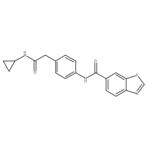 N-(4-(2-(cyclopropylamino)-2-oxoethyl)phenyl)benzo[d]thiazole-6-carboxamide结构式