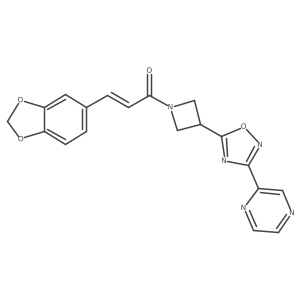 (E)-3-(benzo[d][1,3]dioxol-5-yl)-1-(3-(3-(pyrazin-2-yl)-1,2,4-oxadiazol-5-yl)azetidin-1-yl)prop-2-en-1-one结构式