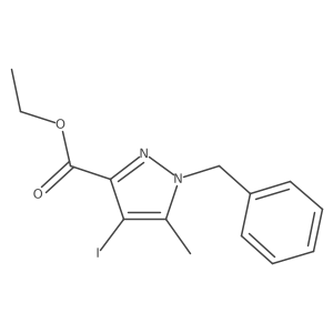 Ethyl 1-benzyl-4-iodo-5-methyl-1H-pyrazole-3-carboxylate结构式