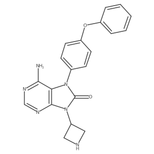 6-Amino-9-(azetidin-3-YL)-7-(4-phenoxyphenyl)-7,9-dihydro-8H-purin-8-one结构式