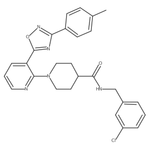 N-(3-chlorobenzyl)-1-{3-[3-(4-methylphenyl)-1,2,4-oxadiazol-5-yl]pyridin-2-yl}piperidine-4-carboxamide Structure