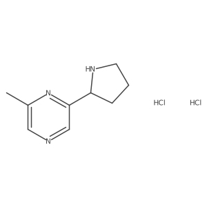 2-Methyl-6-(pyrrolidin-2-yl)pyrazine dihydrochloride结构式