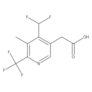 2-(4-(Difluoromethyl)-5-methyl-6-(trifluoromethyl)pyridin-3-yl)acetic acid结构式