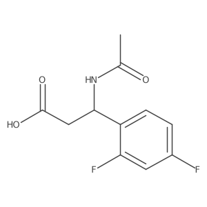 (3R)-3-(2,4-difluorophenyl)-3-acetamidopropanoic acid结构式