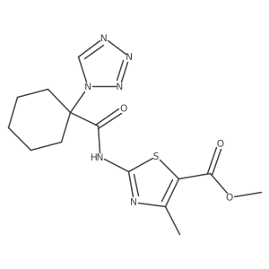methyl 4-methyl-2-({[1-(1H-tetrazol-1-yl)cyclohexyl]carbonyl}amino)-1,3-thiazole-5-carboxylate结构式