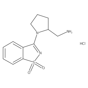3-(2-(Aminomethyl)pyrrolidin-1-yl)benzo[d]isothiazole 1,1-dioxide hydrochloride Structure