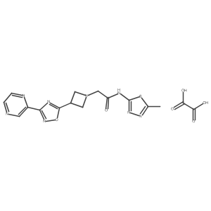 N-(5-methyl-1,3,4-thiadiazol-2-yl)-2-(3-(3-(pyrazin-2-yl)-1,2,4-oxadiazol-5-yl)azetidin-1-yl)acetamide oxalate结构式