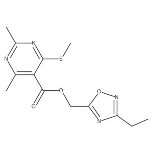(3-Ethyl-1,2,4-oxadiazol-5-yl)methyl 2,4-dimethyl-6-(methylsulfanyl)pyrimidine-5-carboxylate Structure