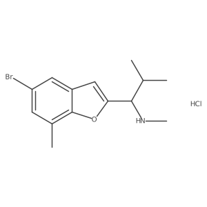 [1-(5-Bromo-7-methyl-1-benzofuran-2-yl)-2-methylpropyl](methyl)amine hydrochloride结构式