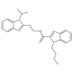 N-[2-(1-isopropyl-1H-1,3-benzimidazol-2-yl)ethyl]-1-(2-methoxyethyl)-1H-indole-2-carboxamide Structure