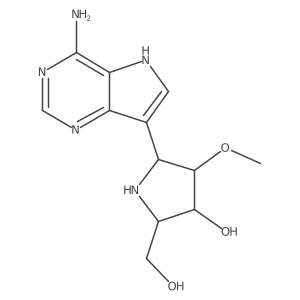 (2R,3R,4S,5S)-5-(4-Amino-5H-pyrrolo(3,2-d)pyrimidin-7-yl)-3-hydroxy-4-methoxy-2-pyrrolidinemethanol结构式