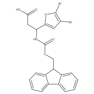 (3S)-3-(4,5-dibromofuran-2-yl)-3-({[(9H-fluoren-9-yl)methoxy]carbonyl}amino)propanoic acid结构式