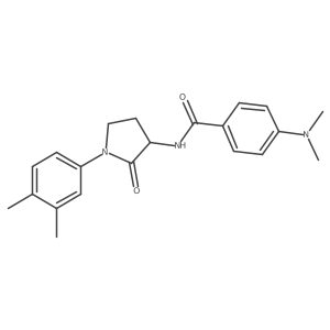 4-(dimethylamino)-N-[1-(3,4-dimethylphenyl)-2-oxopyrrolidin-3-yl]benzamide结构式