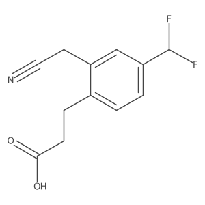 2-(2-Carboxyethyl)-5-(difluoromethyl)phenylacetonitrile Structure