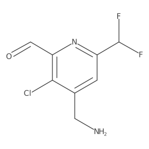 4-(Aminomethyl)-3-chloro-6-(difluoromethyl)picolinaldehyde Structure