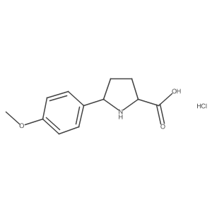 (2S,5S)-5-(4-methoxyphenyl)pyrrolidine-2-carboxylic acid hydrochloride结构式