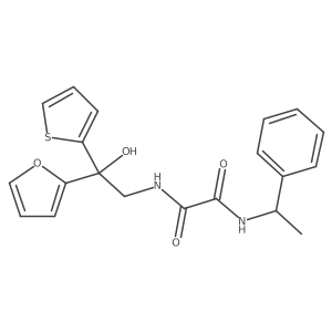 N1-(2-(furan-2-yl)-2-hydroxy-2-(thiophen-2-yl)ethyl)-N2-(1-phenylethyl)oxalamide Structure