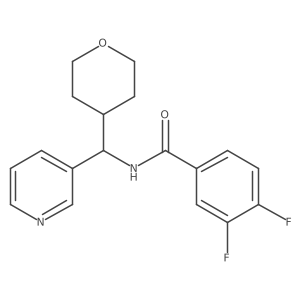 3,4-difluoro-N-(pyridin-3-yl(tetrahydro-2H-pyran-4-yl)methyl)benzamide结构式