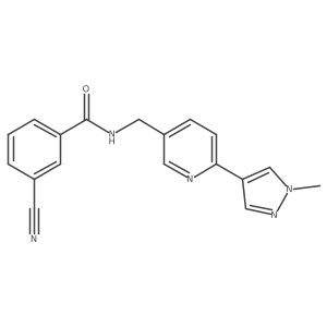 3-cyano-N-((6-(1-methyl-1H-pyrazol-4-yl)pyridin-3-yl)methyl)benzamide Structure