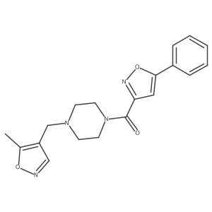 (4-((5-Methylisoxazol-4-yl)methyl)piperazin-1-yl)(5-phenylisoxazol-3-yl)methanone Structure