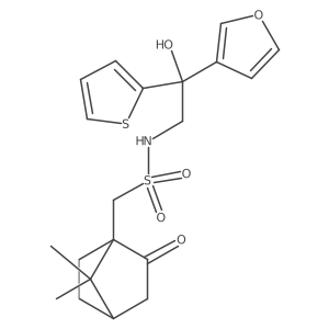 1-(7,7-dimethyl-2-oxobicyclo[2.2.1]heptan-1-yl)-N-(2-(furan-3-yl)-2-hydroxy-2-(thiophen-2-yl)ethyl)methanesulfonamide Structure