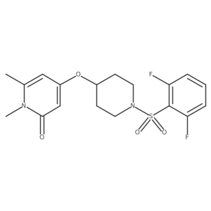 4-((1-((2,6-difluorophenyl)sulfonyl)piperidin-4-yl)oxy)-1,6-dimethylpyridin-2(1H)-one结构式