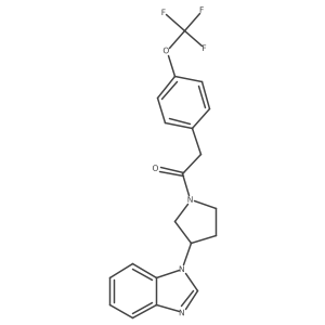 1-(3-(1H-benzo[d]imidazol-1-yl)pyrrolidin-1-yl)-2-(4-(trifluoromethoxy)phenyl)ethanone Structure