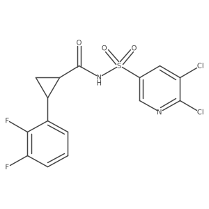 N-[(5,6-dichloropyridin-3-yl)sulfonyl]-2-(2,3-difluorophenyl)cyclopropane-1-carboxamide结构式