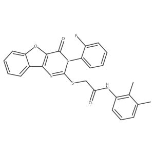 N-(2,3-dimethylphenyl)-2-{[5-(2-fluorophenyl)-6-oxo-8-oxa-3,5-diazatricyclo[7.4.0.0^{2,7}]trideca-1(9),2(7),3,10,12-pentaen-4-yl]sulfanyl}acetamide Structure