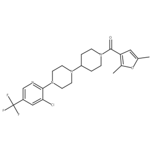1-[3-Chloro-5-(trifluoromethyl)pyridin-2-yl]-4-[1-(2,5-dimethylfuran-3-carbonyl)piperidin-4-yl]piperazine Structure