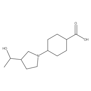 4-(3-(1-Hydroxyethyl)pyrrolidin-1-yl)cyclohexane-1-carboxylic acid结构式