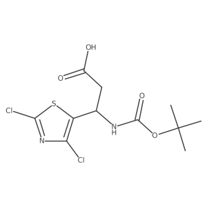 (3R)-3-{[(tert-butoxy)carbonyl]amino}-3-(dichloro-1,3-thiazol-5-yl)propanoic acid Structure