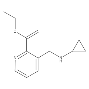 N-{[2-(1-ethoxyethenyl)pyridin-3-yl]methyl}cyclopropanamine Structure