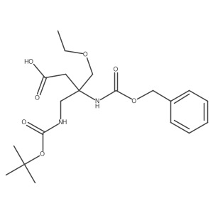 3-{[(Benzyloxy)carbonyl]amino}-4-{[(tert-butoxy)carbonyl]amino}-3-(ethoxymethyl)butanoic acid结构式
