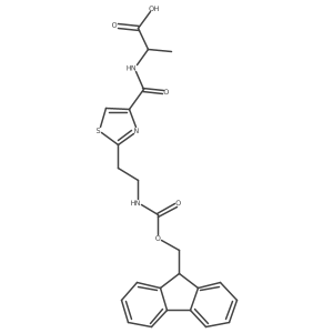 (2S)-2-({2-[2-({[(9H-fluoren-9-yl)methoxy]carbonyl}amino)ethyl]-1,3-thiazol-4-yl}formamido)propanoic acid Structure