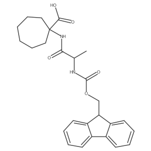 1-[2-({[(9H-fluoren-9-yl)methoxy]carbonyl}amino)propanamido]cycloheptane-1-carboxylic acid结构式