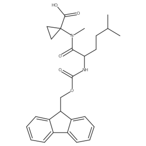 1-[2-({[(9H-fluoren-9-yl)methoxy]carbonyl}amino)-N,5-dimethylhexanamido]cyclopropane-1-carboxylic acid Structure