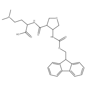 4-(dimethylamino)-2-{[4-({[(9H-fluoren-9-yl)methoxy]carbonyl}amino)oxolan-3-yl]formamido}butanoic acid Structure