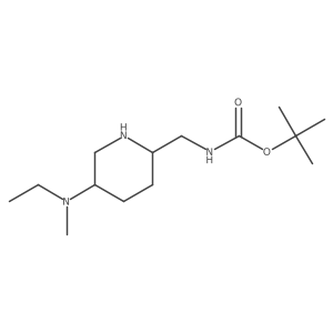 tert-butyl N-({5-[ethyl(methyl)amino]piperidin-2-yl}methyl)carbamate结构式