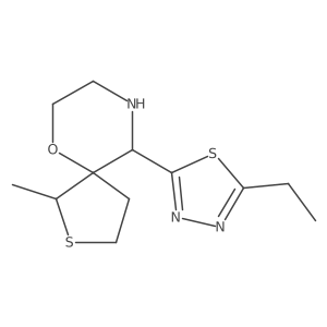 10-(5-Ethyl-1,3,4-thiadiazol-2-yl)-1-methyl-6-oxa-2-thia-9-azaspiro[4.5]decane结构式