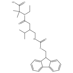 2-{N-ethyl-3-[({[(9H-fluoren-9-yl)methoxy]carbonyl}amino)methyl]-4-methylpentanamido}-2-methylpropanoic acid Structure