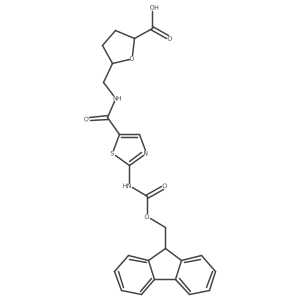 5-({[2-({[(9H-fluoren-9-yl)methoxy]carbonyl}amino)-1,3-thiazol-5-yl]formamido}methyl)oxolane-2-carboxylic acid结构式