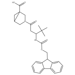 3-[3-({[(9H-fluoren-9-yl)methoxy]carbonyl}amino)-4,4-dimethylpentanoyl]-3-azabicyclo[3.1.0]hexane-1-carboxylic acid Structure