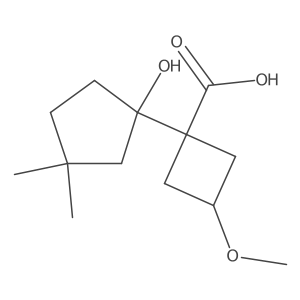 1-(1-Hydroxy-3,3-dimethylcyclopentyl)-3-methoxycyclobutane-1-carboxylic acid Structure