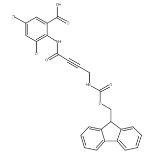 3,5-dichloro-2-[4-({[(9H-fluoren-9-yl)methoxy]carbonyl}amino)but-2-ynamido]benzoic acid Structure
