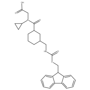 2-(N-cyclopropyl-1-{3-[({[(9H-fluoren-9-yl)methoxy]carbonyl}amino)methyl]cyclohexyl}formamido)acetic acid Structure